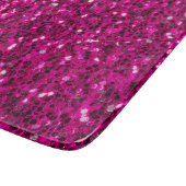 ホットピンクのスパークルフェイクグリッター カッティングボード (角)