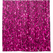 ホットピンクのスパークルフェイクグリッター シャワーカーテン (正面)