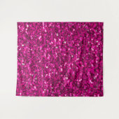 ホットピンクのスパークルフェイクグリッター タペストリー (正面(横))