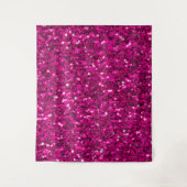 ホットピンクのスパークルフェイクグリッター タペストリー (正面)