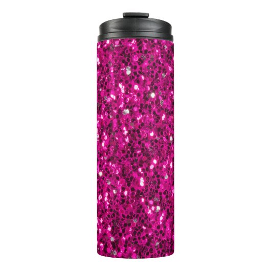 ホットピンクのスパークルフェイクグリッター タンブラー (正面)