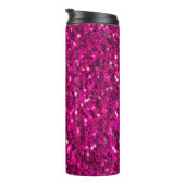 ホットピンクのスパークルフェイクグリッター タンブラー (回転右)