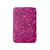 ホットピンクのスパークルフェイクグリッター バスマット (正面縦)