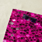 ホットピンクのスパークルフェイクグリッター ビーチタオル (インサイチュ)