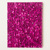 ホットピンクのスパークルフェイクグリッター プランナー手帳 (裏面)