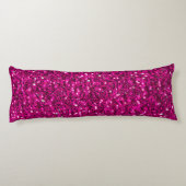 ホットピンクのスパークルフェイクグリッター ボディピロー (裏面)