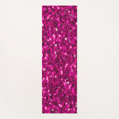 ホットピンクのスパークルフェイクグリッター ヨガマット (正面)