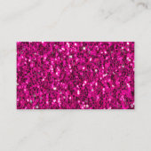 ホットピンクのスパークルフェイクグリッター 名刺 (正面)