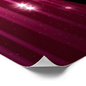 ホットピンクのスパークル| モノグラム| 年齢| 誕生日写真 ポスター (角)