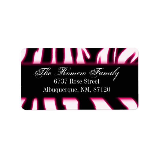 ホットピンクのゼブラ ラベル (正面)