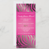 ホットピンクのゼブラ/卒業パーティー招待状 招待状 (裏面)