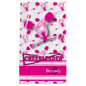 ホットピンクのチアリーダーをパーソナライズ スモールペーパーバッグ (正面)