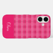 ホットピンクのチェック柄 Case-Mate iPhoneケース (裏面 (横))