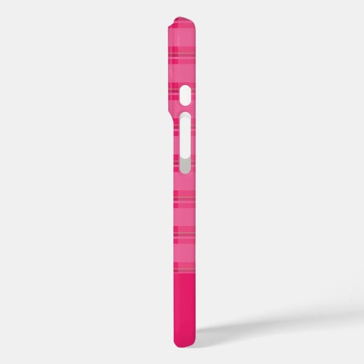 ホットピンクのチェック柄 Case-Mate iPhoneケース (裏面 / 左)