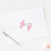 ホットピンクのツタ RSVP ラウンドシール (封筒)