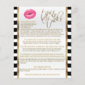 ホットピンクのハイビスカスとストライプのリップの指示 チラシ (裏面)