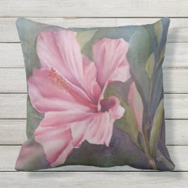 ホットピンクのハイビスカス アウトドアクッション