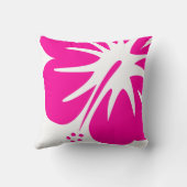 ホットピンクのハイビスカス クッション (裏面)