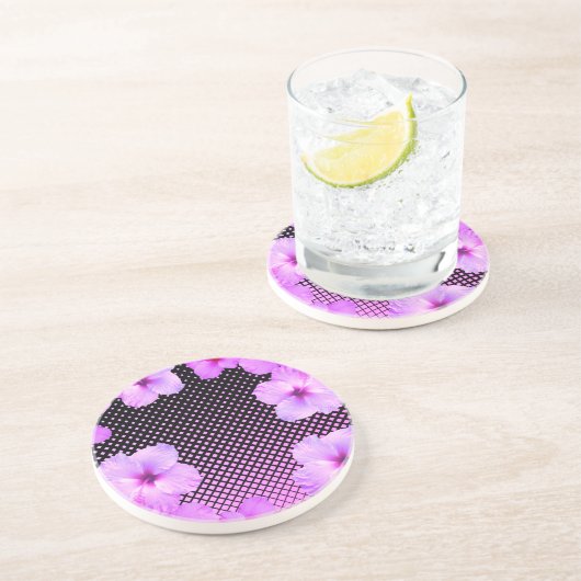 ホットピンクのハイビスカス コースター (側面)