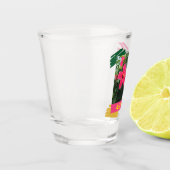 ホットピンクのハイビスカス ショットグラス (左)