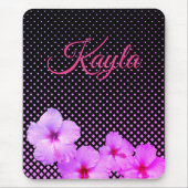 ホットピンクのハイビスカス マウスパッド (正面)