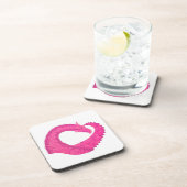 ホットピンクのハートドラゴンの白 コースター (右側)