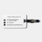 ホットピンクのハート写真ハネムーンの後に幸せに ラゲッジタグ (裏面横)