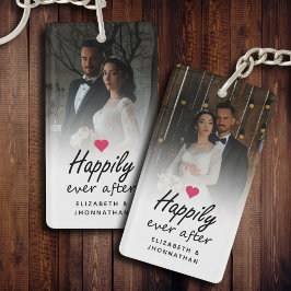 ホットピンクのハート写真記念品 キーホルダー