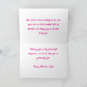 ホットピンクのバラ - 母の日のパーソナライズカード カード (内部)