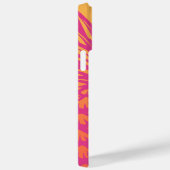 ホットピンクのパイナップルオレンジ色の黄色のグラデーションのレトロ Case-Mate iPhoneケース (裏面 / 右)