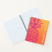 ホットピンクのパイナップルオレンジ色の黄色のグラデーション ノートブック (内部)