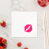 ホットピンクのパクチャル口紅の汚れ スタンダードカクテルナプキン (インサイチュ)