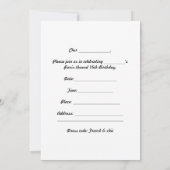 ホットピンクのパリ・エッフェル塔の誕生日パーティーの招待状 招待状 (裏面)