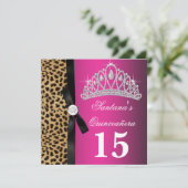 ホットピンクのヒョウのキンセアニエラ 招待状 (スタンド正面)