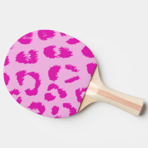 ホットピンクのヒョウ柄 卓球ラケット