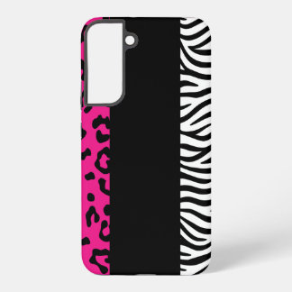 ホットピンクのヒョウ＋シマウマ アニマル柄 SAMSUNG GALAXY S22+ケース
