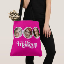 ホットピンクのビブラントな3枚の写真MUAメイクアップアーティスト