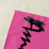 ホットピンクのビーチパーソナライズされたタオル ビーチタオル (インサイチュ)