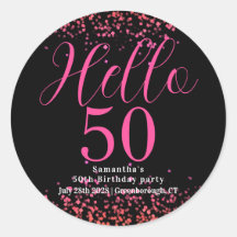 ホットピンクのフェイクグリッター 50歳の誕生日パーティー