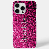 ホットピンクのフェイクラメが輝く オリジナルテキスト Case-Mate iPhoneケース (裏面)