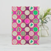 ホットピンクのフェスティブな手描きシュガーコokies シーズンカード (スタンド正面)