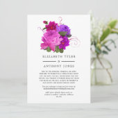 ホットピンクのフクシア フラワーの結婚式 限定されたゲストリスト 案内状 (スタンド正面)