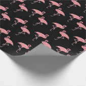 ホットピンクのフラインゴの群れのシームレスデザイン ラッピングペーパー (角)