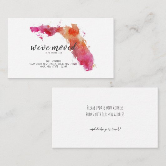 ホットピンクのフロリダの動くアナウンス挿入カード エンクロージャーカード (正面/裏面)