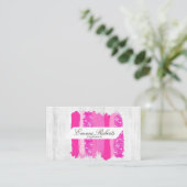 ホットピンクのブラシストローク明るい赤紫色 絵を描 名刺 (スタンド正面)