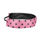 ホットピンクのブラック水玉模様 アスレチックヘッドバンド (左)