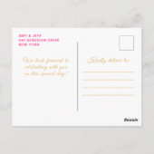 ホットピンクのプリンセス　ダークスキンのスイート16 ポストカード (裏面)