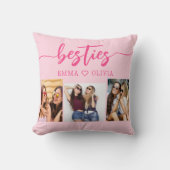 ホットピンクのベスティーズの友人3 Photo Collage クッション (正面)