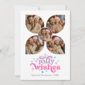 ホットピンクのホリデー レトロ フォト コラージュ クリスマス (正面)