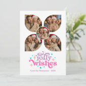 ホットピンクのホリデー レトロ フォト コラージュ クリスマス (スタンド正面)